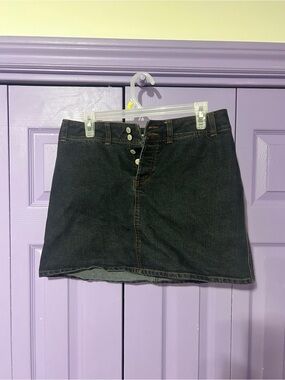 Dark Wash Denim Mini Skirt - Unbranded